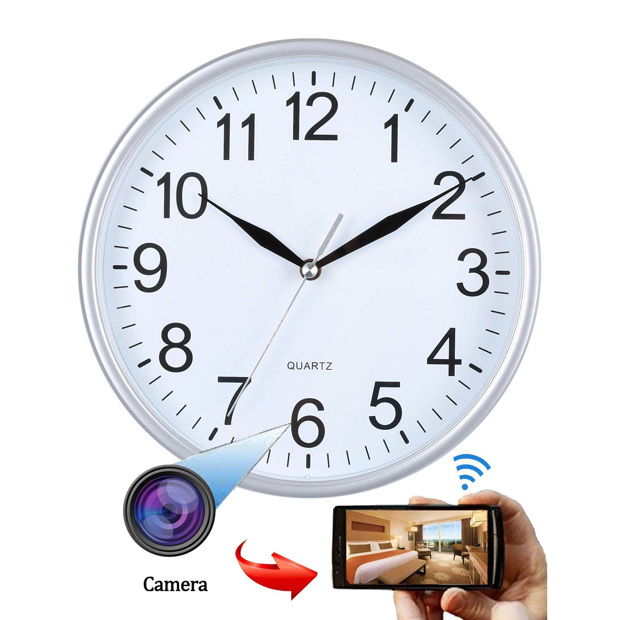 JDM Wi-Fi Wall Clock with Hidden Wireless Spy Camera, Motion Detector, IP Spy Covert Camera, Nanny Camera, Pet Camera, Can See Real-time Video, 1080P FHD
