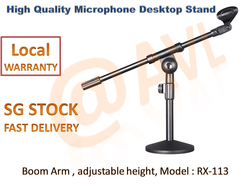Desktop Microphone Stand with Adjustable Boom Arm