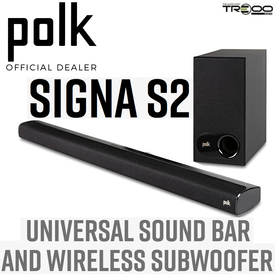 Polk Audio Signa S2 Wireless Bluetooth Soundbar with Wireless Subwoofer
