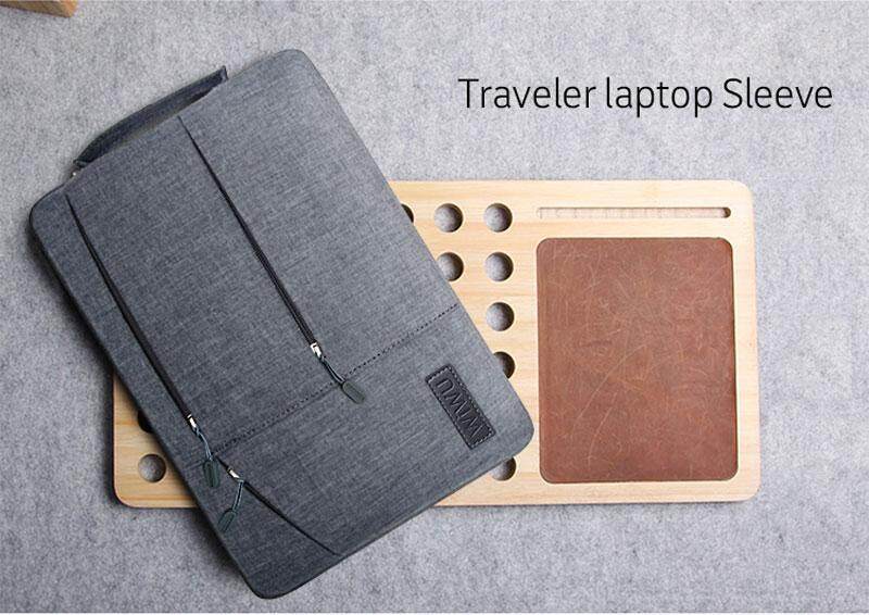 WIWU 13.3 Inch Laptop Sleeve Case Waterproof with Handle Fabric Cover Protective Briefcase(Black)