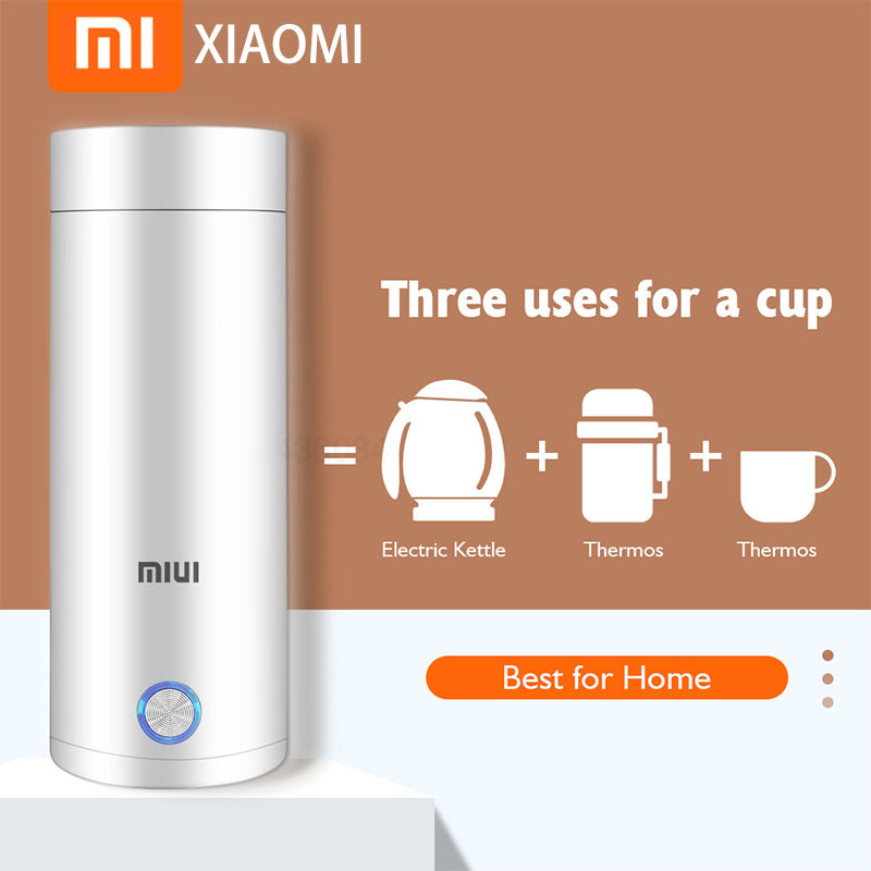 ❀  MIUI Electric Kettle And Vacuum flask Portable USB charging 400ML Electric Kettle 300W Water Heating Cup A Small Household Dormitory Student Automatic Electric Hot Water Mug Thermos Water Bottle