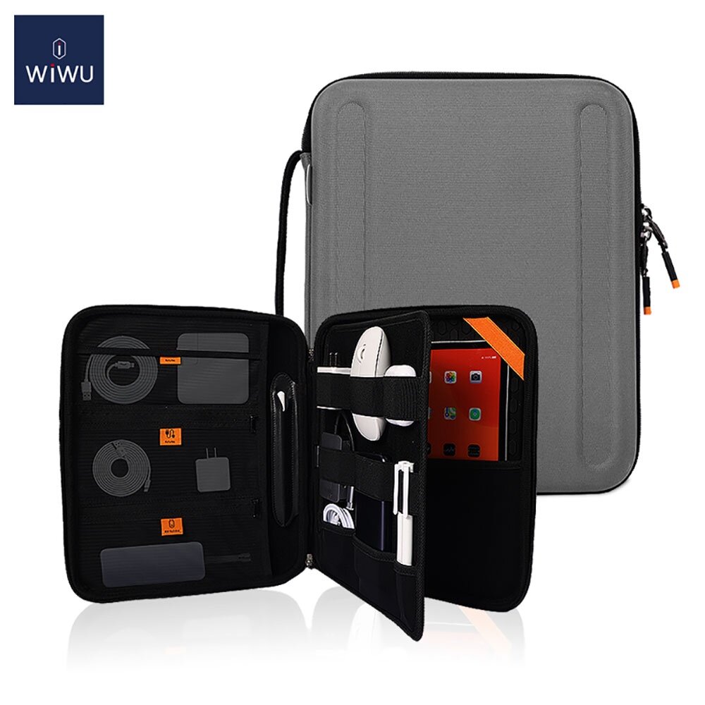 WIWU Hard Portable Case for iPad Pro 11 inch Shockproof Laptop Bag Leather Hand Strap Tablet Case for iPad mini 6