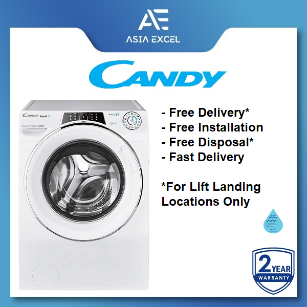 (Bulky) CANDY RO1486DWMCE/1-S INVERTER RAPIDO 8KG WHITE FRONT LOAD WASHING MACHINE