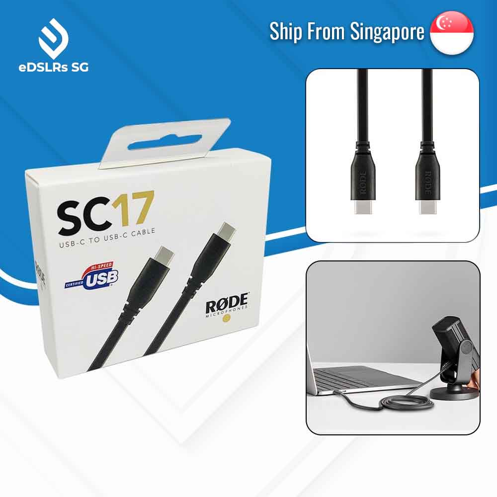 RODE SC17 USB Type-C to Type-C Male Cable (1.5m) for Rode VideoMic GO II NTG Wireless GO 2